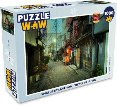 Puzzel Smalle straat van Tokyo in Japan - Legpuzzel - Puzzel 1000 stukjes volwassenen