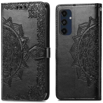 imoshion Hoesje - Geschikt voor Samsung Galaxy S24 FE - Mandala Bookcase - Zwart