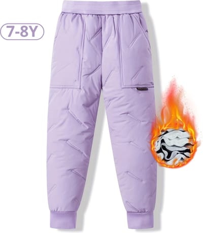 Nivard Skibroek - Skipak - Snowboard Broek - Winterbroek - Sneeuwbroek - Kinderen - Meisjes - Wintersport - Paars - 7 tot 8 Jaar