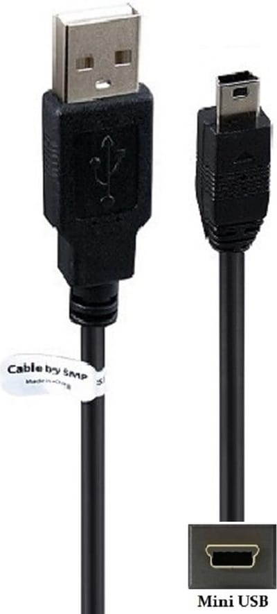 OneOne 1,0m Mini USB kabel. Extra sterke laadkabel. Stevig oplaadkabel snoer past op Canon EOS 4000D, 80D, 5D, 6D, 6D Mark II 2, 6D Mark III 3, M10, IFC-300PCU, IFC-400PCU, XC10, 20D, 20Da, 300D, M3, M10