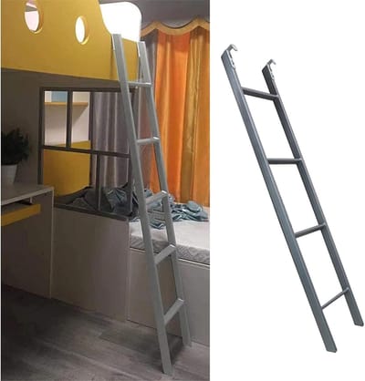 Stapelbedladder - Klimladder Camper - Veilig Bed In - Verstelbare Gatpositie - 165 cm - Zilver