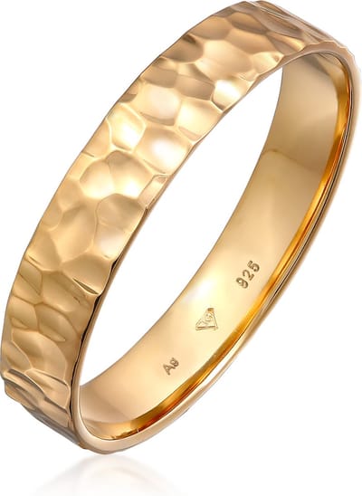 KUZZOI - Ring - Heren Band Organisch Gestructureerd in 925 Sterling Zilver - Heren