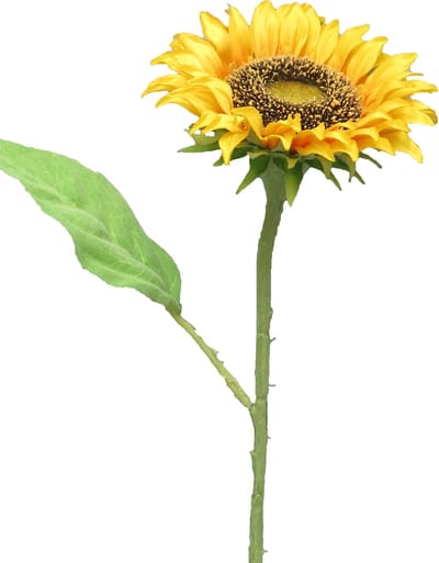 Bellatio Design Kunstbloem Zonnebloem Helianthus - 42 cm - losse steel - kunst zijdebloem