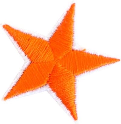 Ster oranje - carnaval strijk embleem - patch - patches - stof & strijk applicatie
