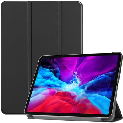 Tri-fold Hoes voor iPad Air 13 inch (2024/2026) & iPad Pro 12.9 (2018-2022) - Book Case met Stand - Auto Sleep/Wake - Zwart