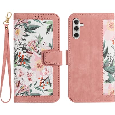 Mocaa Samsung Galaxy S25 Floral Series Bookcase Roze