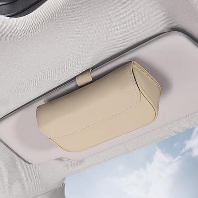 Famanu – Brillen-organizer box & brillenhouder clip voor auto zonneklep,zonnebrilclip opberghoes zonnebrilhouder met ticketkaartenclip geschikt voor alle automodellen
