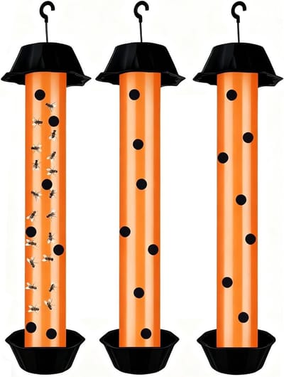 Grote Vliegenvallen voor Binnen en Buiten - 3-Pack met Plakstrips en Haak voor Eenvoudig Ophangen, Effectieve Vliegenbestrijding en Duurzaam Ontwerp
