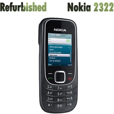 Gerenoveerde Nokia Ontgrendeld Originele Nokia 2322 Mobiele Telefoon Met 1 SIM 1 Battery 1 Charger zwart