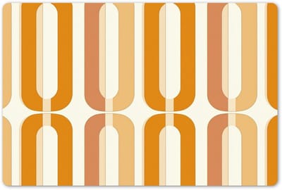 Placemats 45x30 cm - Placemat kunststof - 1 stuk - U-vorm - Retro - Oranje - Borden onderleggers - Decoratie voor op tafel - Keuken tafeldecoratie accessoires - Vinyl onderlegger - Tafelversiering