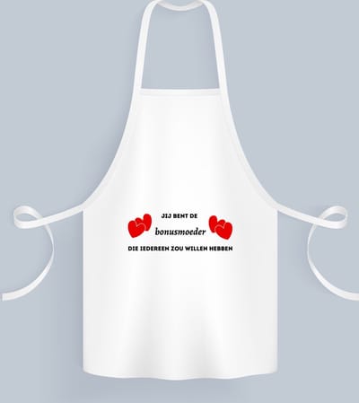 Akyol - jij bent de bonusmoeder die iedereen zou willen hebben Keukenschort - Moeder - geweldige mama - liefste bonusmoeder - verjaardag - cadeau - kado - bedankje - geschenk - 82 bij 71 cm