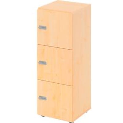 Lockerkast Topas Line, 3 dossierhoogtes, 3 compartimenten, cijferslot, B 400 x D 420 x H 1100 mm, ahorn/mapulier