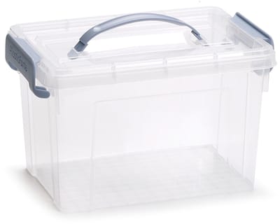 Plasticforte Opslagbox AZUL serie - met deksel - transparant - 5.7 liter - 28 x 20 x 17 cm - kunststof - opbergdoos - opbergen
