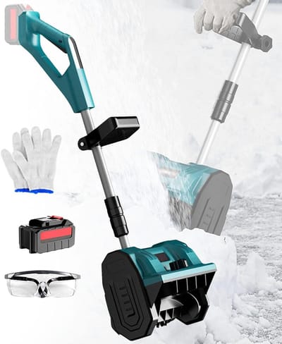 Elektrische Sneeuwschuiver - Sneeuwruimer Draadloos - Buiten Sneeuw Ruimen - 3-Voudige Uitwerpopening - 30 cm Werkbreedte - Zwart