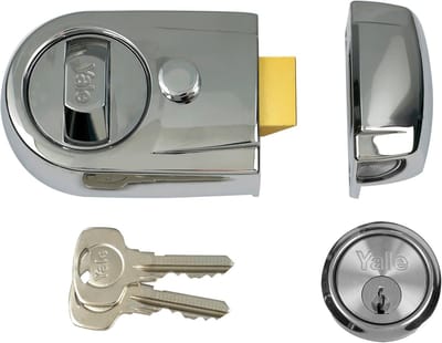 Nachtvergrendelingsslot - Deurslot Grendel - Deur Beveiligen - 5-pins Cilinder - Doornmaat 60mm - Chroom