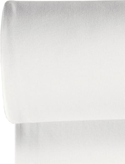 Boordstof Uni Rondgebreid 35 cm per Meter – Wit – Elastische Boordstof voor Mouwen, Hals & Taille