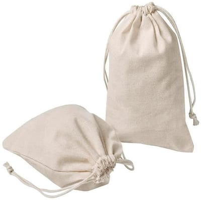 Dailygoods- Stoffen Zakken - 5 Stuks Katoenen Zakjes met Trekkoord - Geschenktas - Cadeauzakjes - Sieradenzakjes - 10 x 12 cm - Ademend en Milieuvriendelijk - Geschenkzakjes