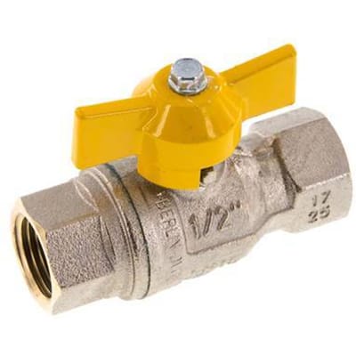 Rp 1/2 inch Gas 2-Weg Vlinderhandgreep Messing Kogelkraan - BL2BN-M-GA-NK-012
