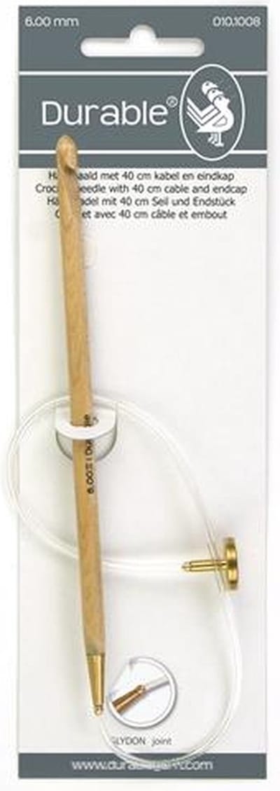 Durable 010.1008 Tunische haaknaald 15cm 6mm met 40cm kabel