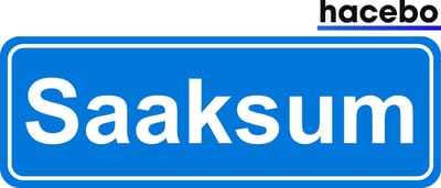 Hacebo - Plaatsnaam Sticker - 29x10 CM - Saaksum sticker - Verkeersborden sticker - grappige cadeaus - Saaksum