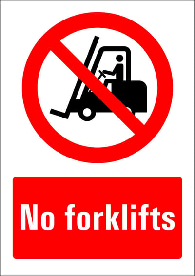 No forklifts sticker 210 x 297 mm