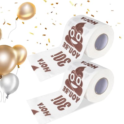 30e Verjaardag Toiletpapier met 250 Vellen Zacht 3-Ply - Grappig en Creatief Toiletpapier voor Feestjes, Vrienden en Familie Decoraties