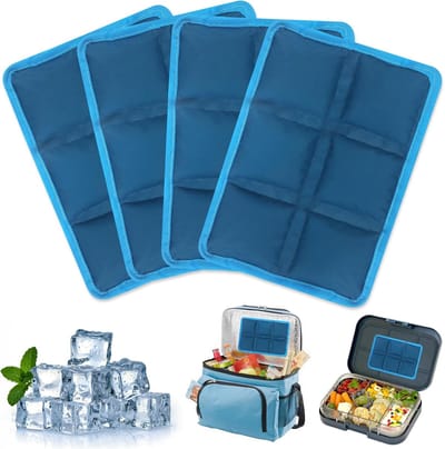 Thijox - Koelaccu's voor Koeltas, 4 Stuks Herbruikbare Koelpacks, Koelaccugel en Koelpads voor Lunch, School, Kantoor, Picknick en Camping