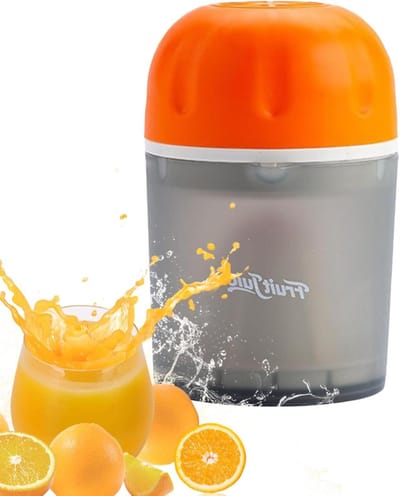 Handcitruspers - Citroenpers Keukenhulp - Snel Sap Maken - Precisiefilter Vruchtvlees - 9 x 9 x 9 cm - Oranje