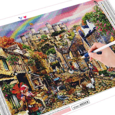 5D DIY diamant schilderij straat kruissteek diamant schilderij landschap stad volledige boor mozaïek strass ambachten Full Square 20X30CM