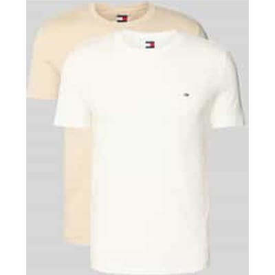Slim fit T-shirt van puur katoen in een set van 2 stuks