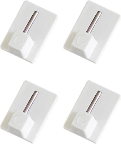 FSW-Products - Zelfklevende Vitrage Haakjes - Wit - 4 Stuks - Gordijnhaak Houder - Gordijnhaken - Beugel - Gordijn