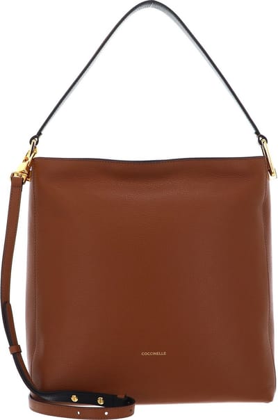 COCCINELLE Leren Handtas Schoudertas Liya Handbag Cuir / Noir Terracotta