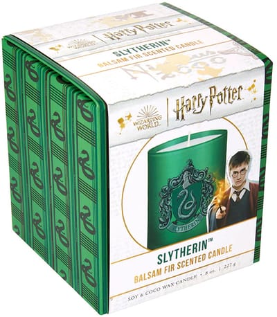 Harry Potter Slytherin kaars in glas - 36 uur brandtijd - houtachtige geur