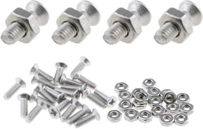 20x M2.5 x 8mm Paneelschroeven en Moeren Set - RVS Platte Kop Schroefbevestiging