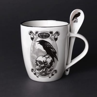 Alchemy - Poe's Raven Mok/beker met lepel set - Wit