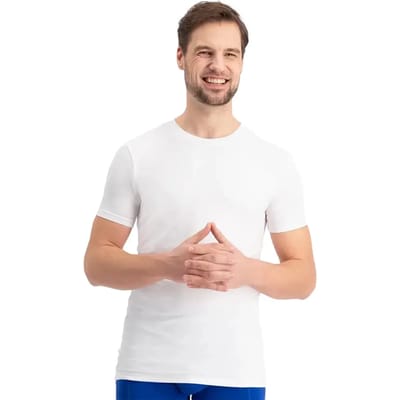 Comfortabel & Zijdezacht Bamboo Basics Slimfit T-Shirts Reno ronde hals (2-pack) - Wit - M