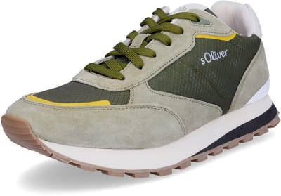 s.Oliver heren leren sneaker kaki groen