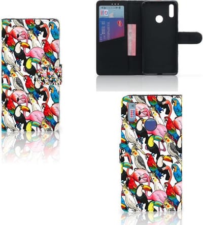 Huawei Y7 (2019) Telefoonhoesje met Pasjes Birds