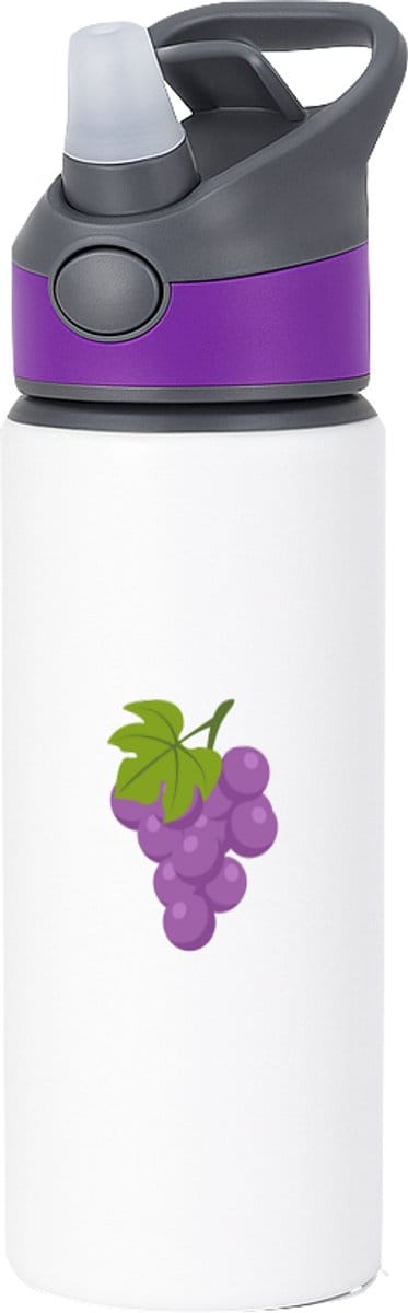 Hacebo® - Druiven waterfles met rietje paars - Fruitschaal - Fruit liefhebbers - Trosvruchten - blauwe druiven - gezond eten - water fles - 650ML