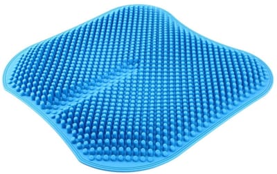 Kussen Autostoel Kussen Rugloos Massage Hoge Geheugen Silicone Ademende Mesh Silica Gel Auto Stoelhoezen (Pink), Zitkussen Blauw