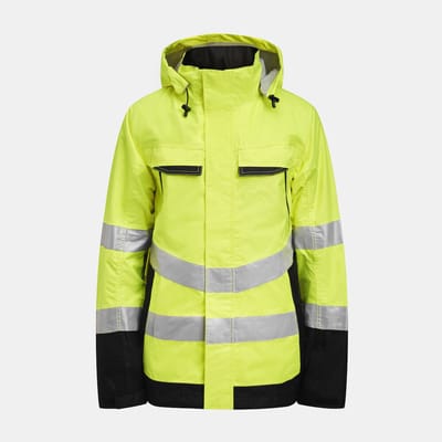 Jobman 1283 Hi-Vis Shell Jacket 65128362 - Geel/Zwart - 3XL