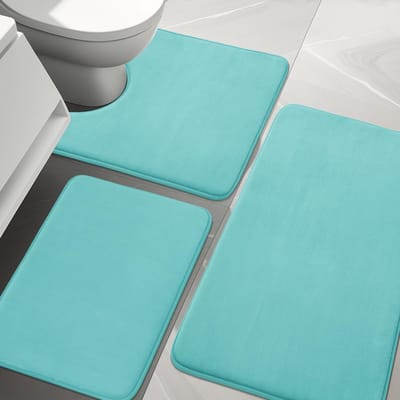 Badmat Set 3 Delen Teal