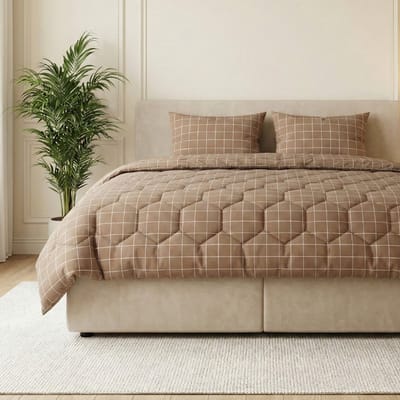 Dekbed-Discounter - McGregor Dekbed Zonder Overtrek 200 x 200 cm - Inclusief 2 kussenslopen - Wasbaar op 40 graden - Verkoelend dekbed - Taupe