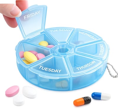 Pillendoosje I Pillendoos I Medicijn doosje I Tablet Dispenser I Pil Box I 7 dagen I Blauw