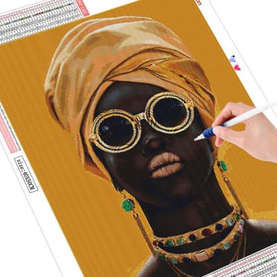 Volledige boor diamant schilderij Afrikaanse kruissteek verkoop 5D DIY diamant borduurwerk portret mozaïek vrouw woondecoratie Full Square 20X30CM