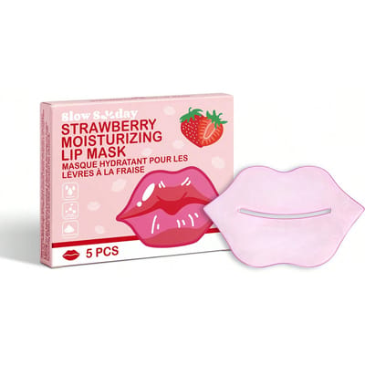 SlowSunday Aardbei Hydraterend Lipmasker 5 stuks, Voor het hydrateren van droge lippen - Voedend, Verbetert liplijnen & Voller, Geeft parelmoerachtige glans en zijdezacht gevoel, K Beauty, Geschikt voor zomer & herfst, Y2K, Terug naar school