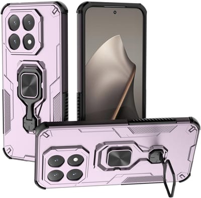 MobyDefend Hoesje - Geschikt voor Xiaomi 15T - Dubbelgelaagde Pantsercase Met Standaard - Roze