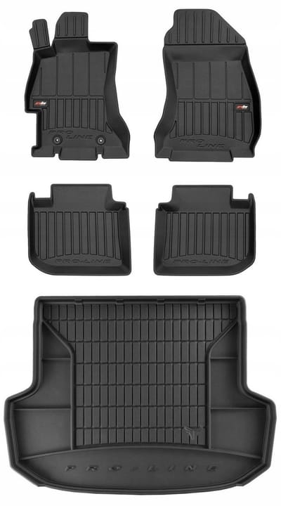 FROGUM Proline – Auto vloermattenset + kofferbakmat – Perfecte pasvorm – Geurloos TPE – Hoge beschermrand