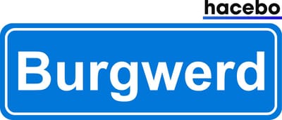 Hacebo - Plaatsnaam Sticker - 29x10 CM - Burgwerd sticker - Verkeersborden sticker - grappige cadeaus - Burgwerd
