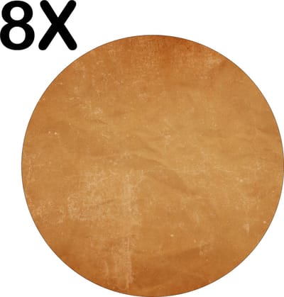 Luxe Ronde Placemat - Achtergrond van Ouderwets Papier - Set van 8 Placemats - 50x50 cm - 2 mm dik Vinyl - Anti Slip - Afneembaar